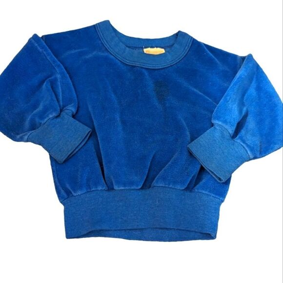 Vintage‎ 70s blue velour Ronnie Tags sweatshirt - Picture 1 of 4